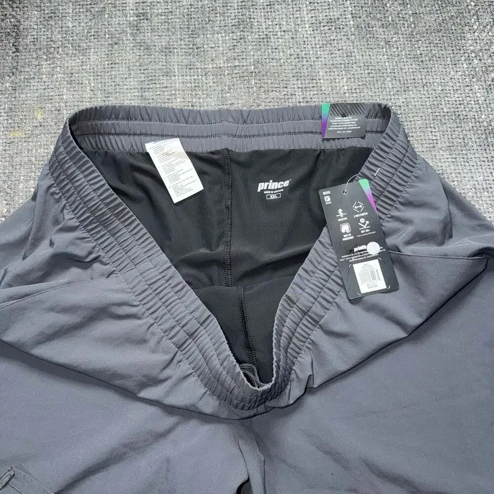 Prince Men's 2-in-1 Athletic Shorts with Built-in Undershort, Grey, Size XXL